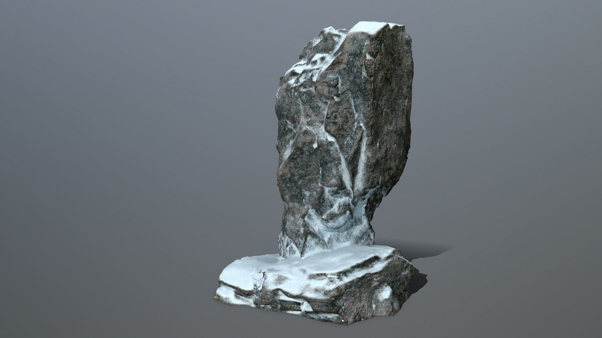 horus rock with snow Low-poly 3D model_5