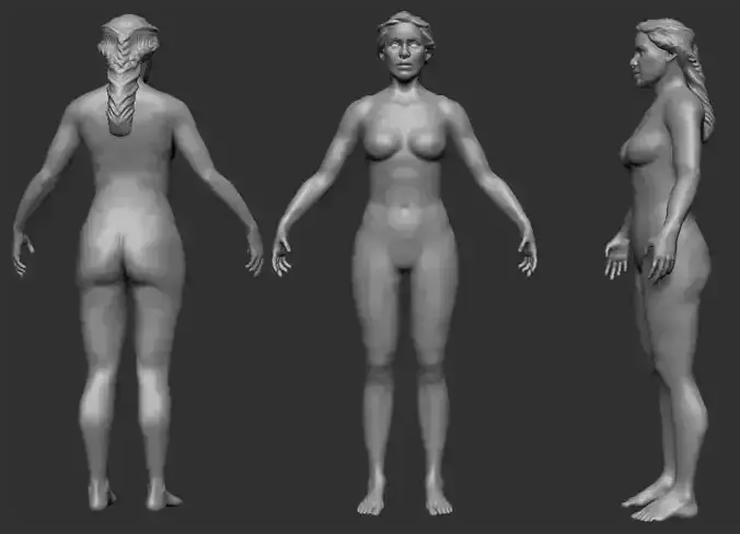 Woman highpoly body