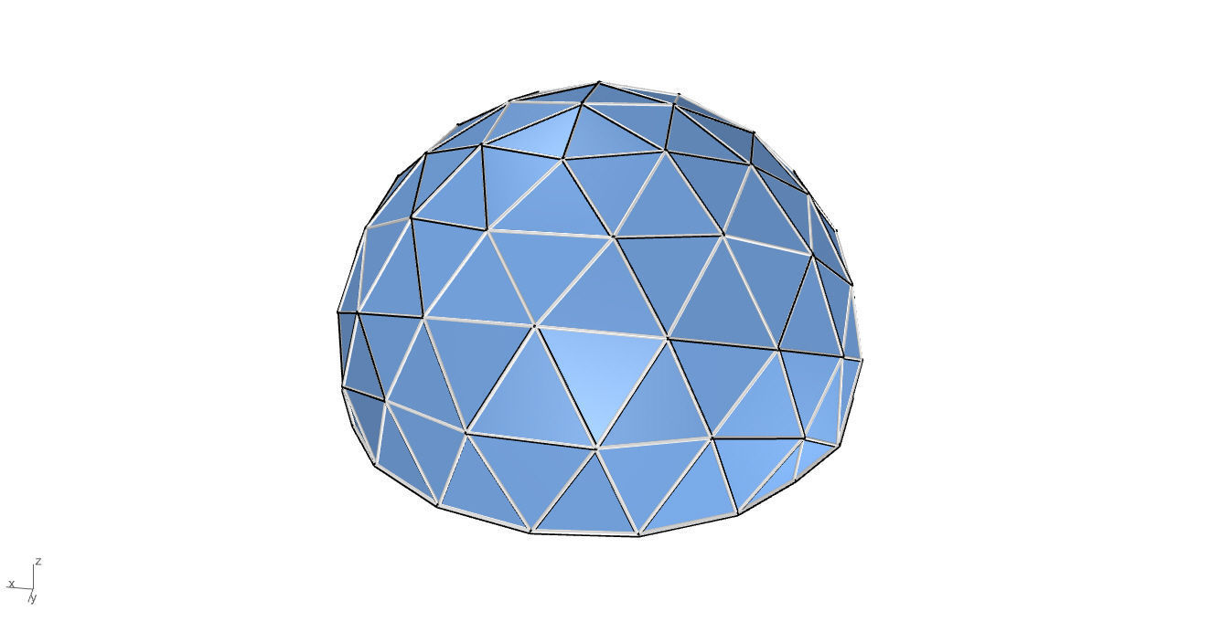 Geodesic Dome with Door Opening and Glass Panels v1 3D model_40