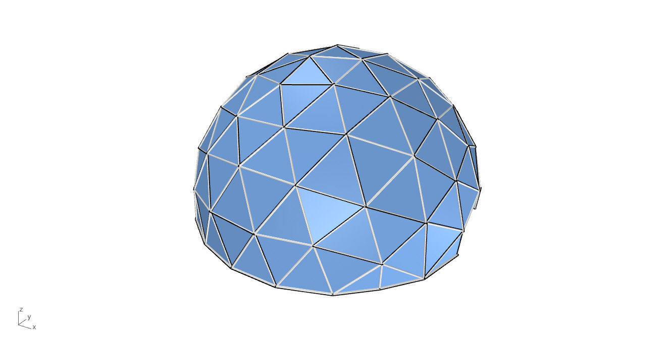Geodesic Dome with Door Opening and Glass Panels v1 3D model_49