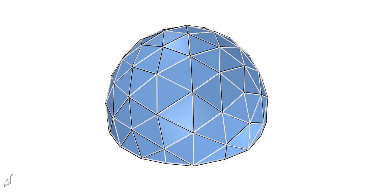 Geodesic Dome with Door Opening and Glass Panels v1 3D model_42