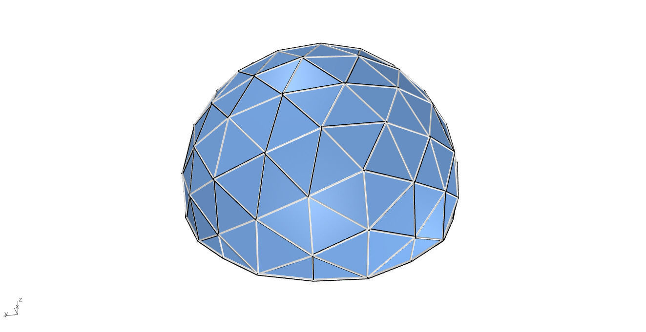 Geodesic Dome with Door Opening and Glass Panels v1 3D model_43