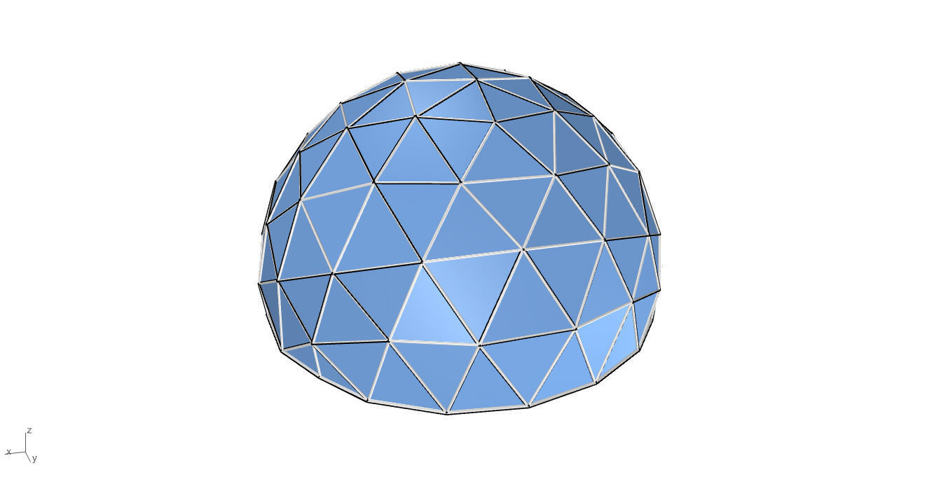 Geodesic Dome with Door Opening and Glass Panels v1 3D model_39
