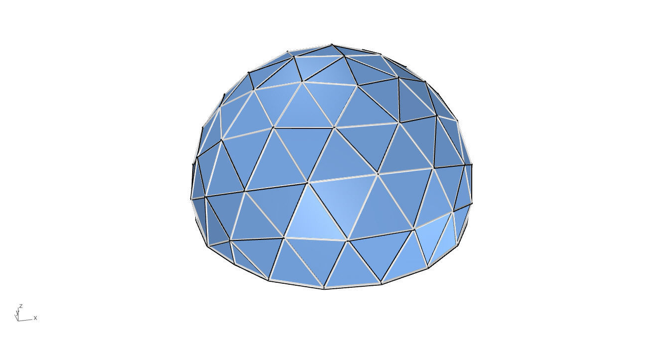 Geodesic Dome with Door Opening and Glass Panels v1 3D model_47