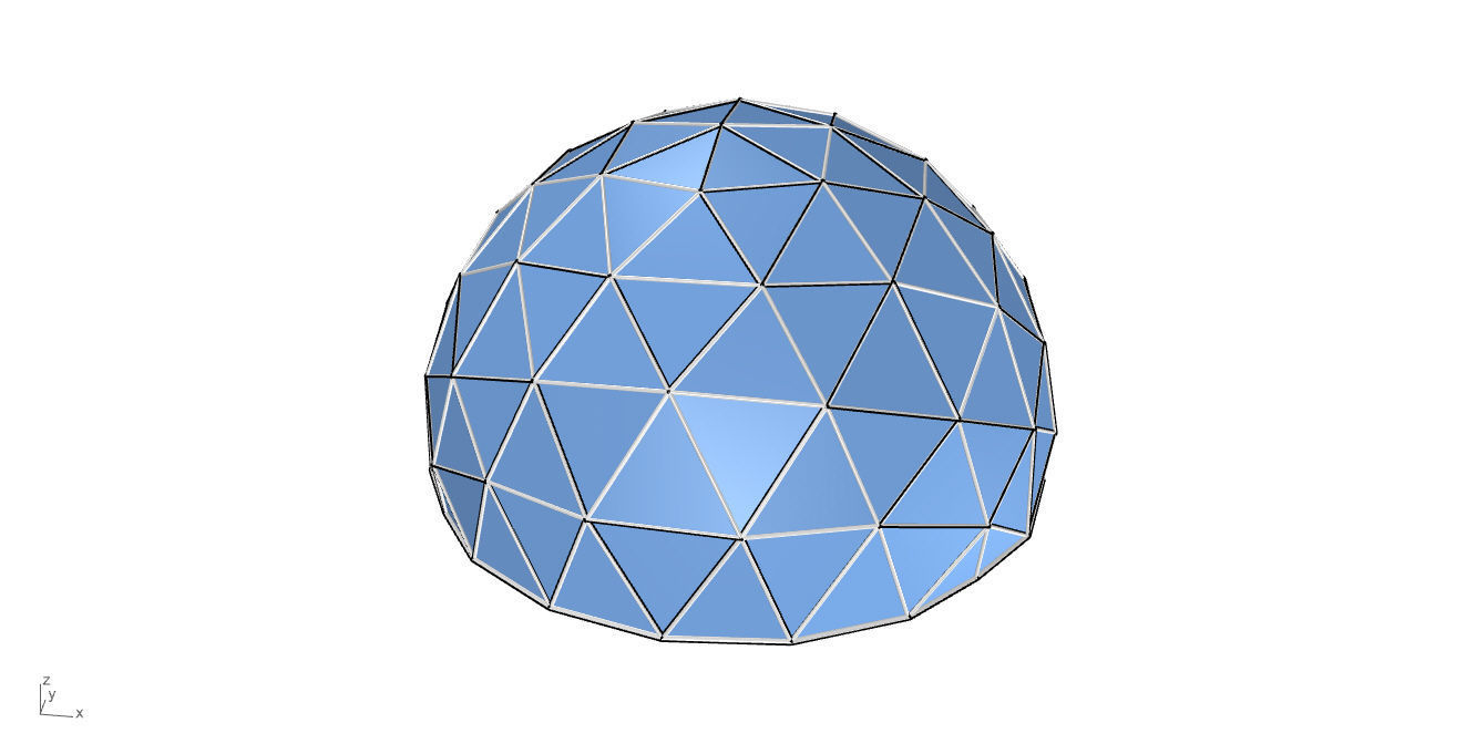 Geodesic Dome with Door Opening and Glass Panels v1 3D model_48