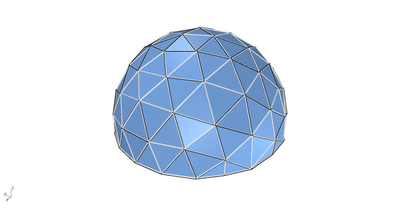 Geodesic Dome with Door Opening and Glass Panels v1 3D model_41