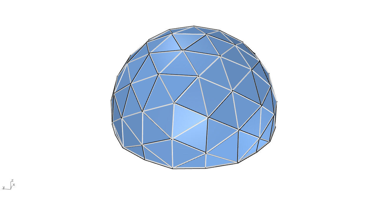 Geodesic Dome with Door Opening and Glass Panels v1 3D model_44