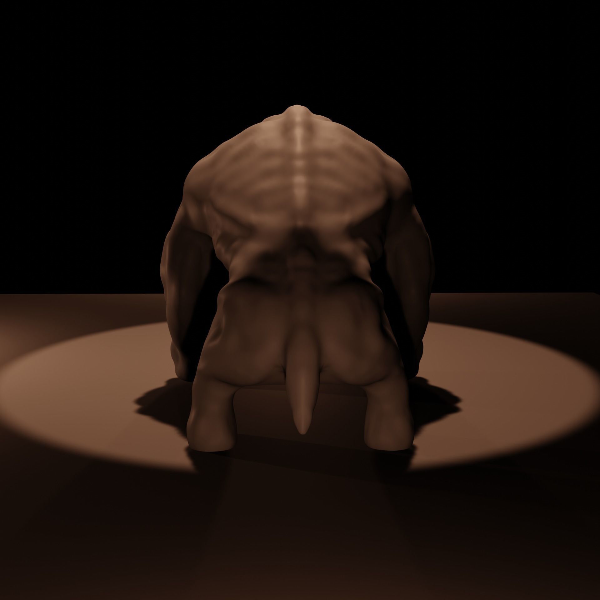 Creature base mesh - Low Mid High Poly Low-poly 3D model_13