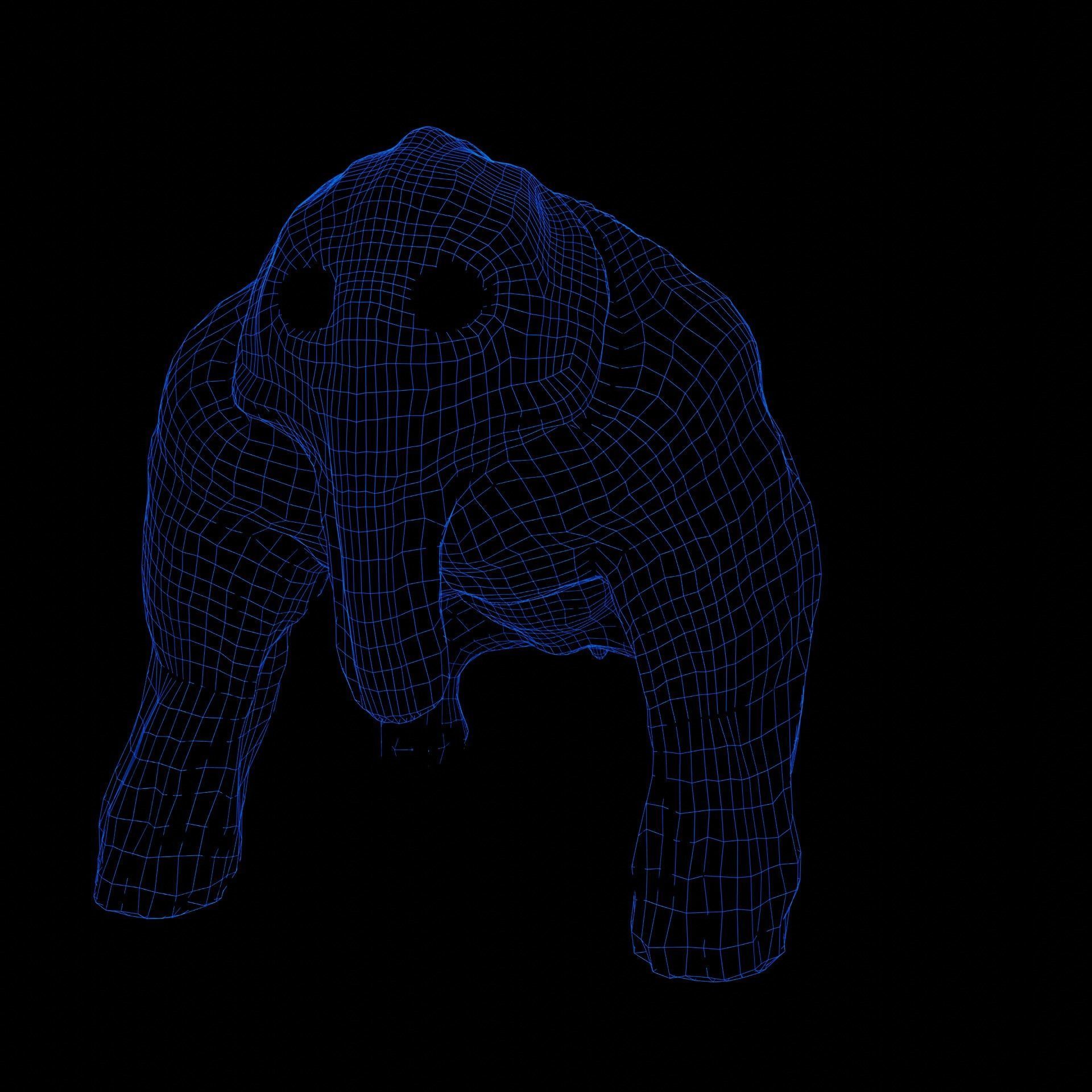 Creature base mesh - Low Mid High Poly Low-poly 3D model_5