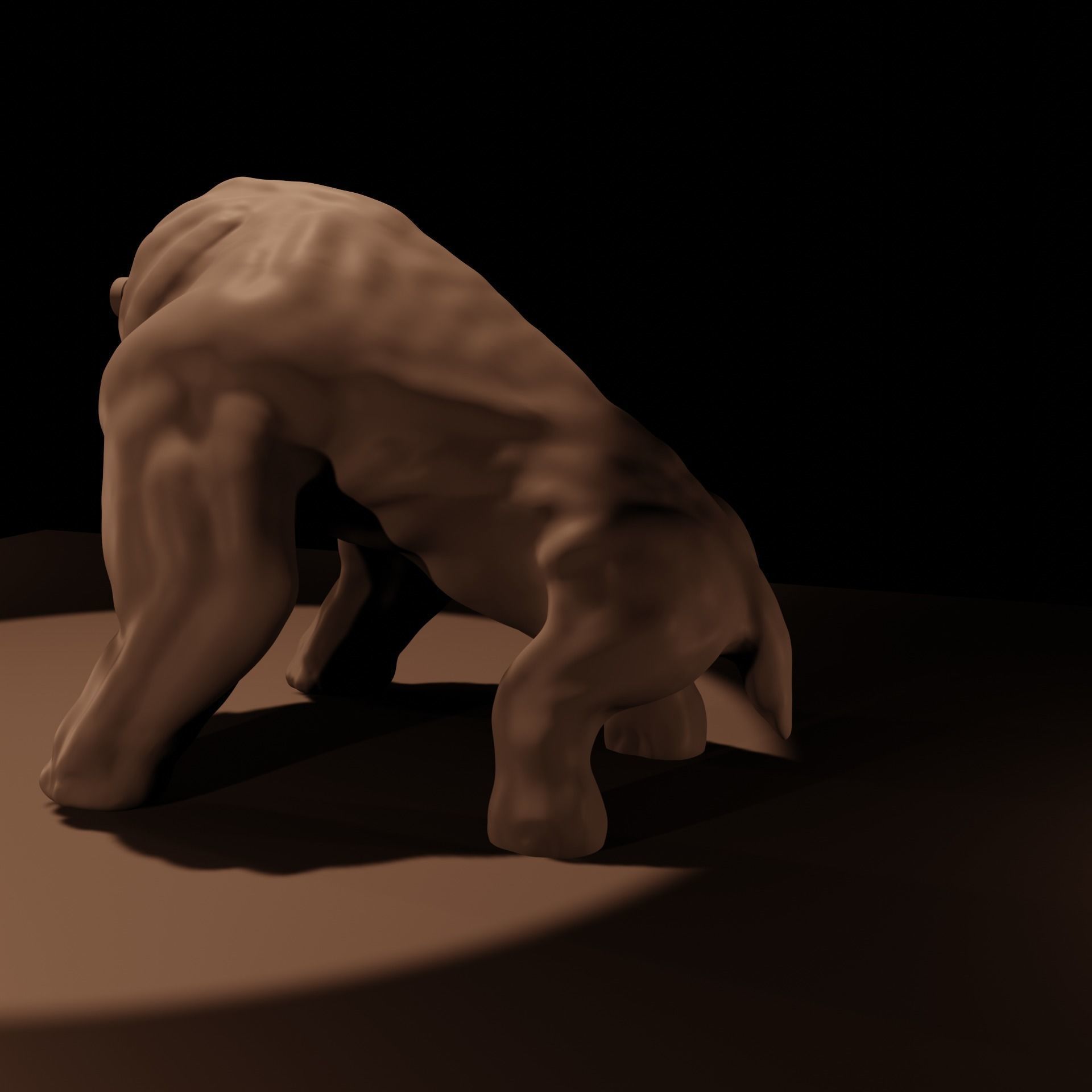 Creature base mesh - Low Mid High Poly Low-poly 3D model_10