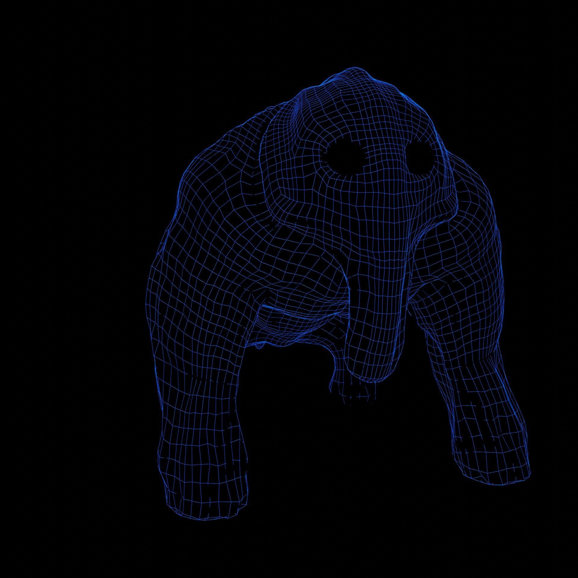 Creature base mesh - Low Mid High Poly Low-poly 3D model_23