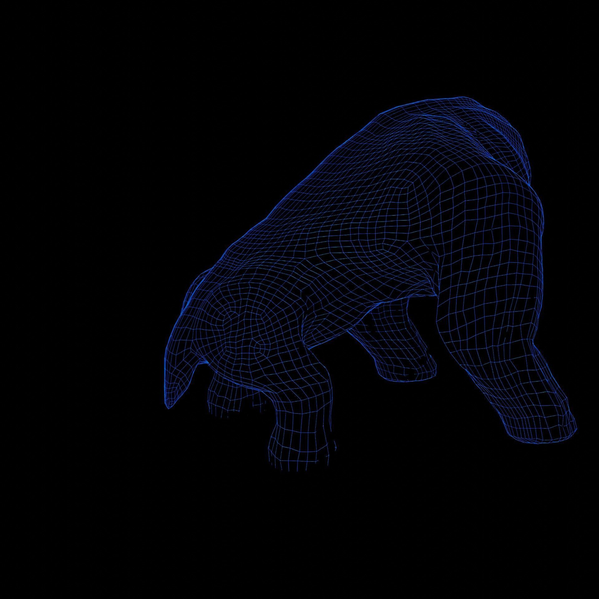 Creature base mesh - Low Mid High Poly Low-poly 3D model_17