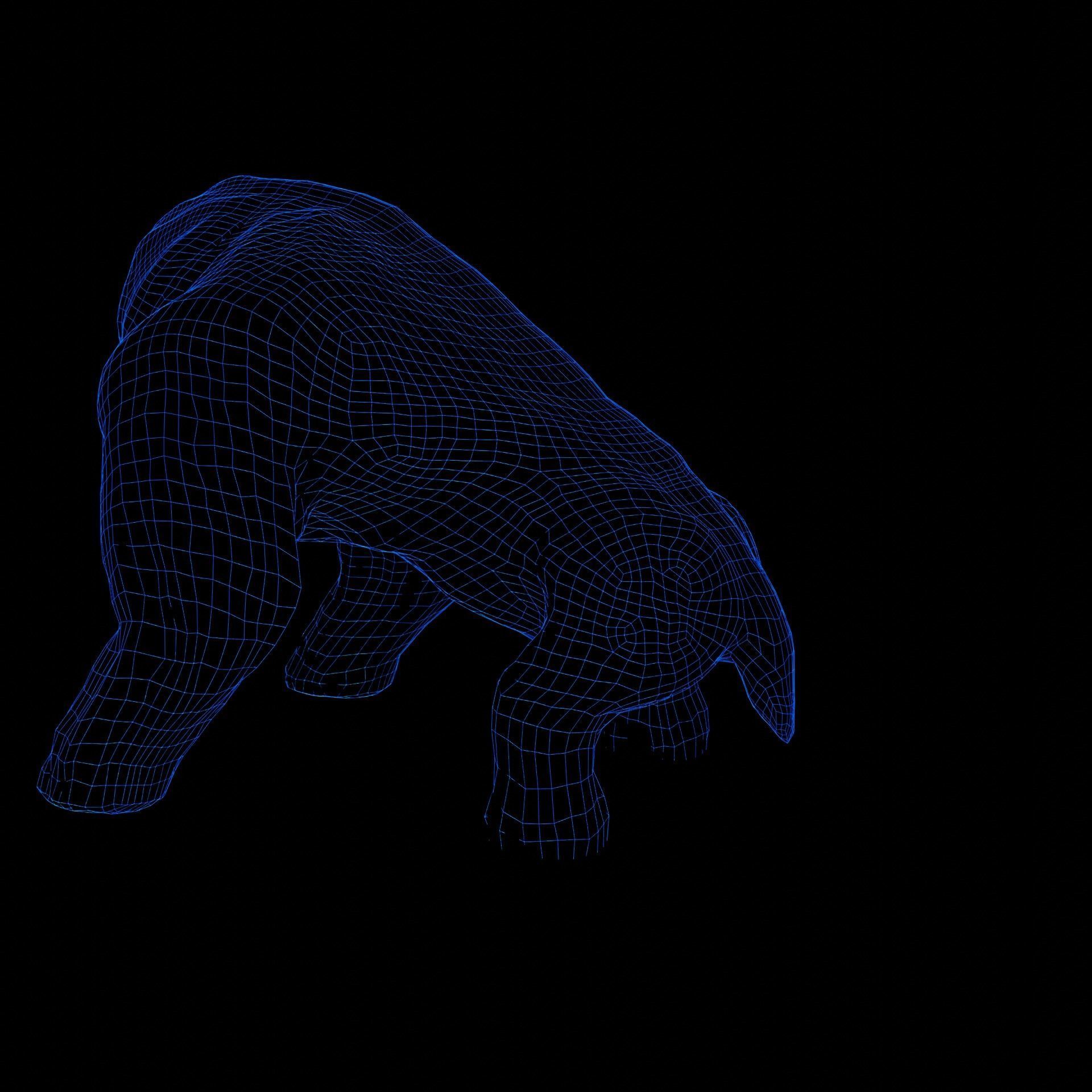 Creature base mesh - Low Mid High Poly Low-poly 3D model_11