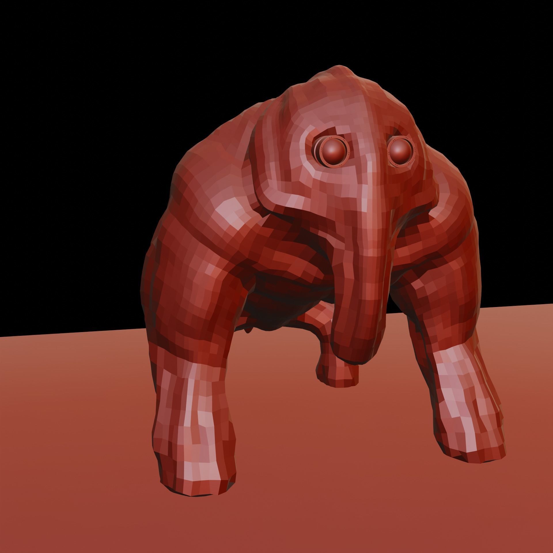 Creature base mesh - Low Mid High Poly Low-poly 3D model_24