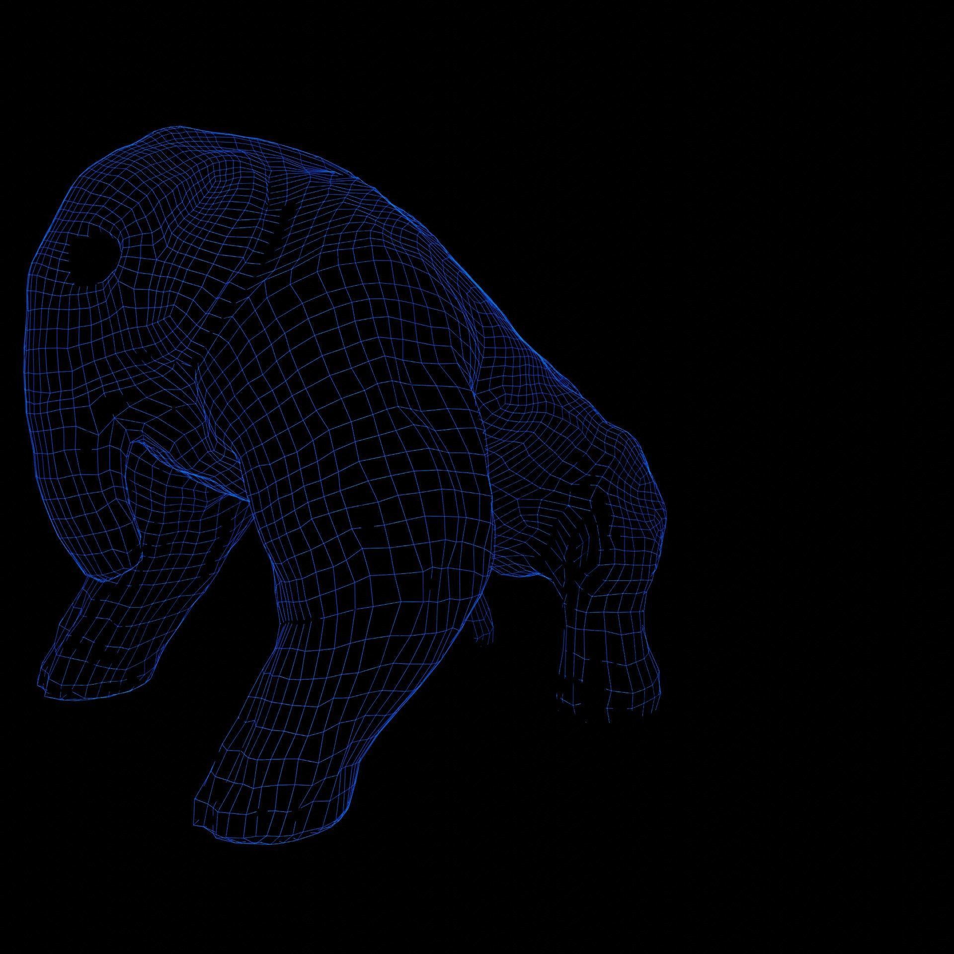 Creature base mesh - Low Mid High Poly Low-poly 3D model_8