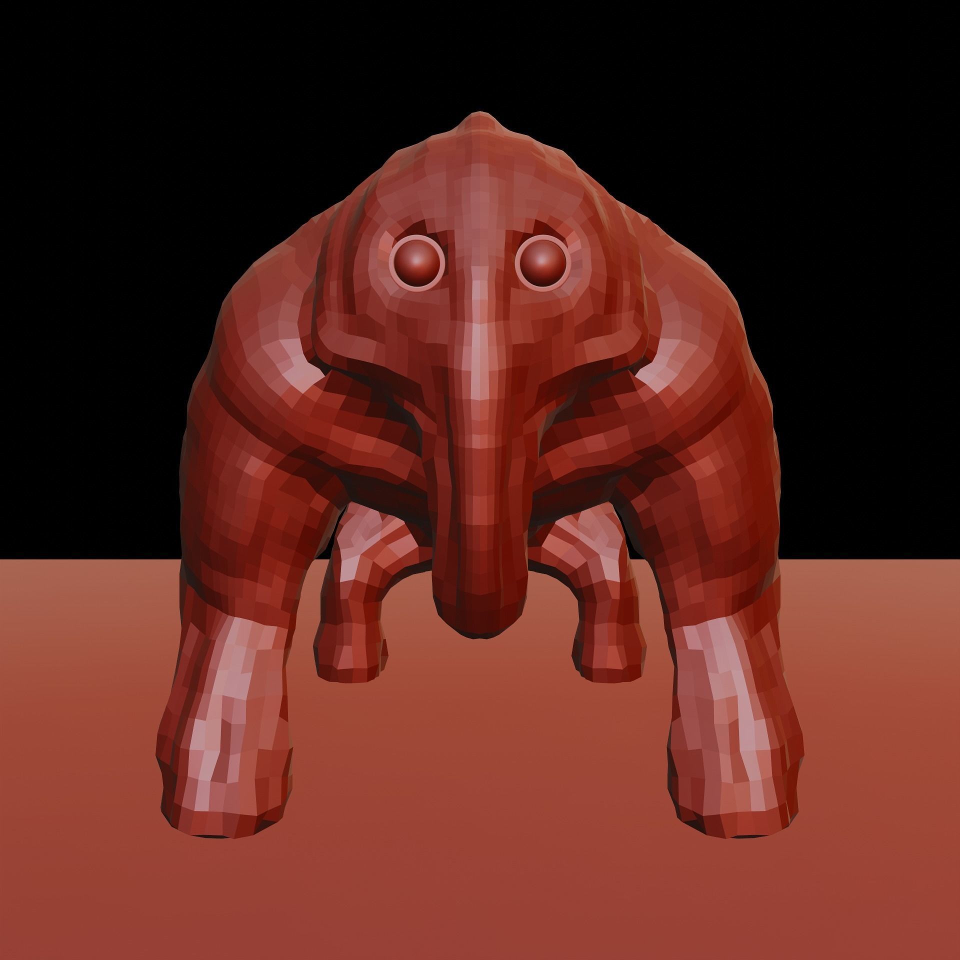 Creature base mesh - Low Mid High Poly Low-poly 3D model_3