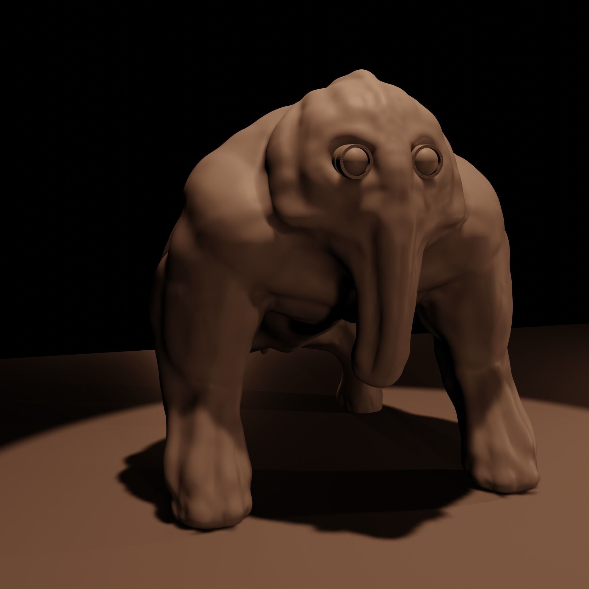 Creature base mesh - Low Mid High Poly Low-poly 3D model_22