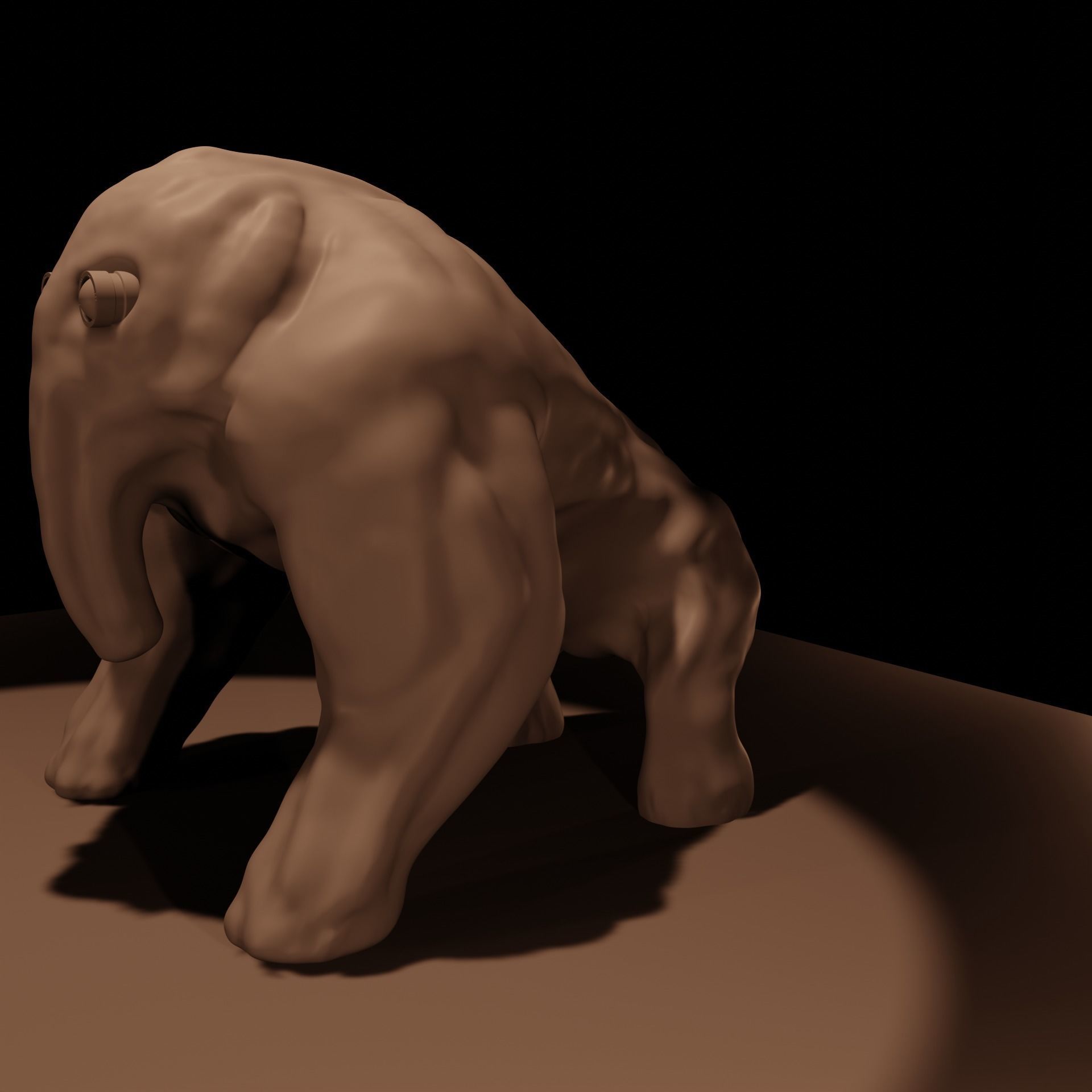 Creature base mesh - Low Mid High Poly Low-poly 3D model_7