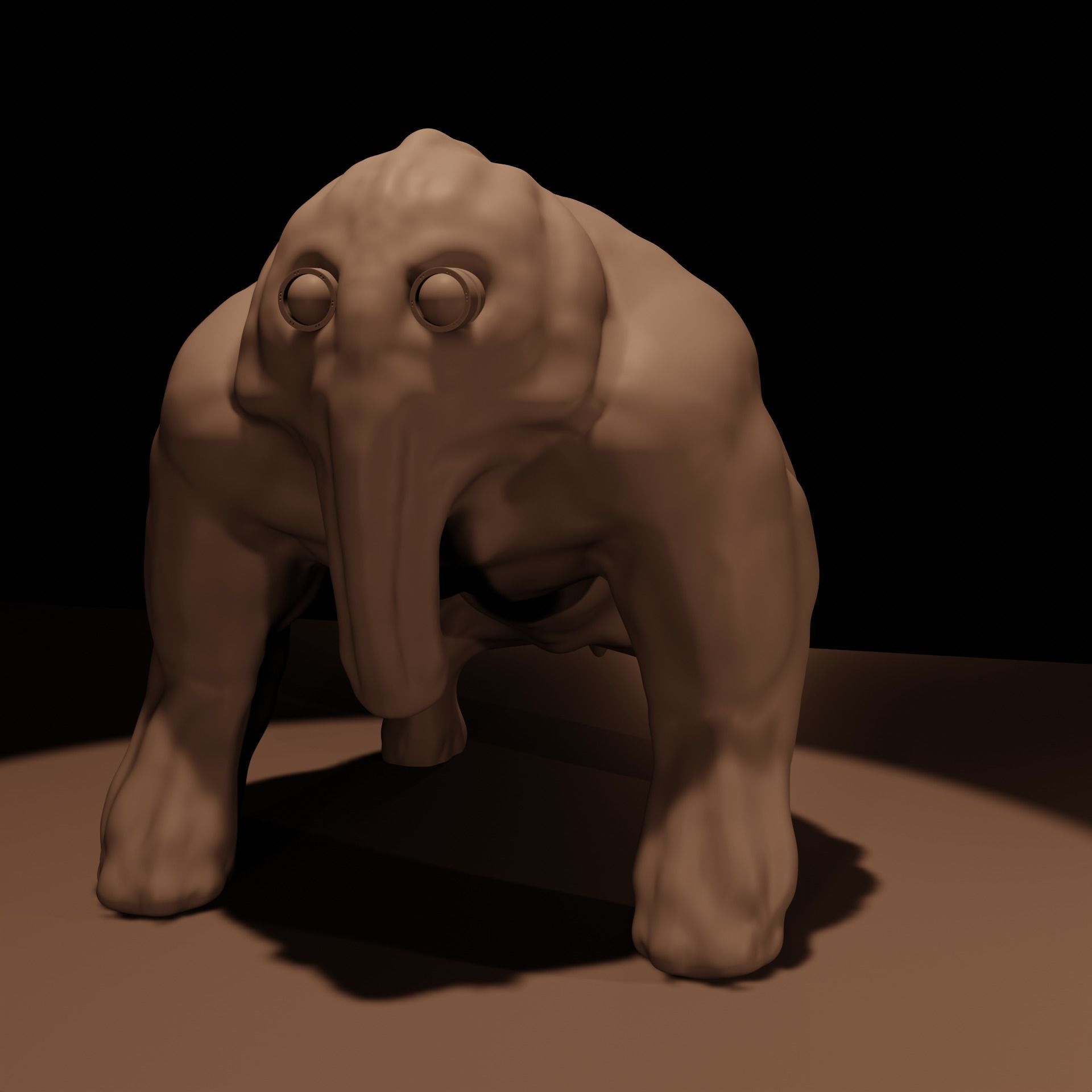 Creature base mesh - Low Mid High Poly Low-poly 3D model_4