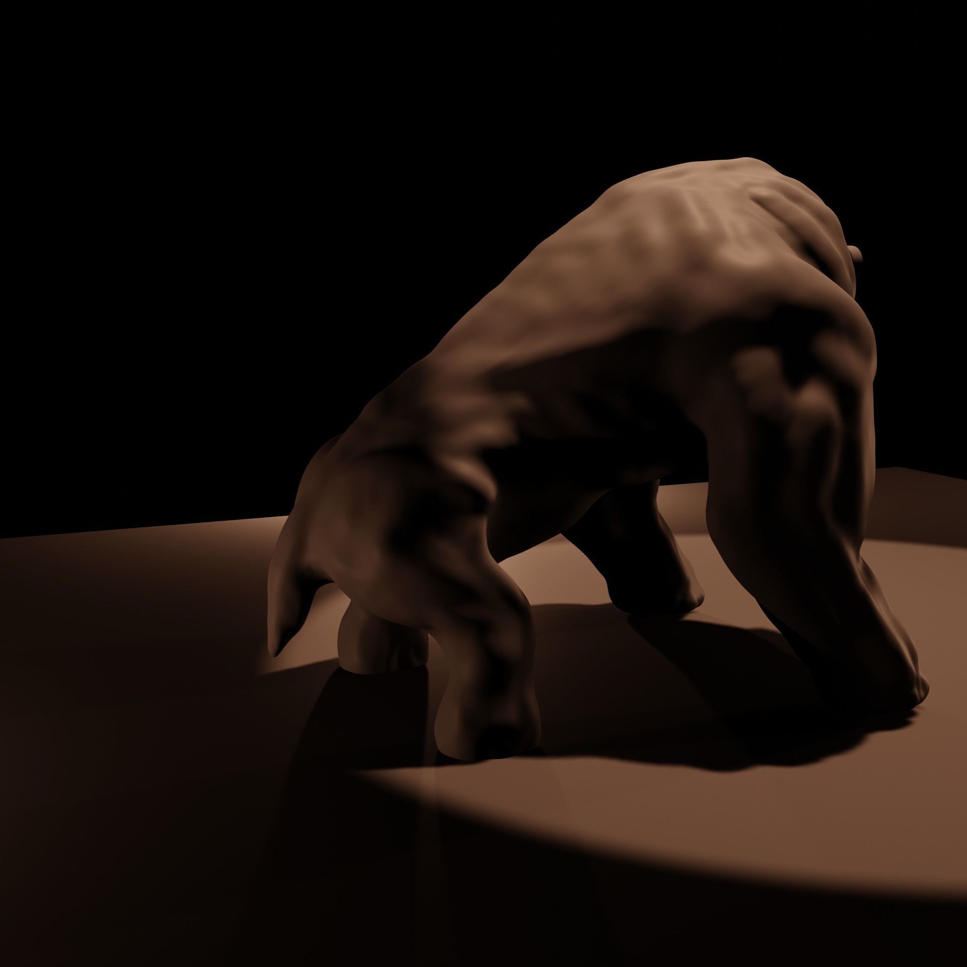 Creature base mesh - Low Mid High Poly Low-poly 3D model_16