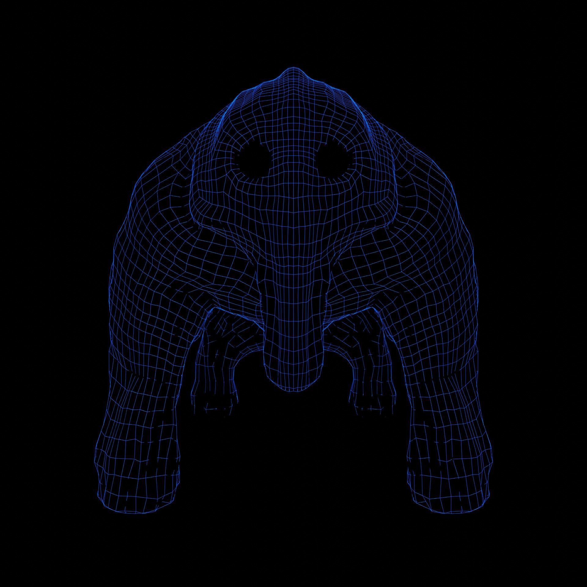Creature base mesh - Low Mid High Poly Low-poly 3D model_2