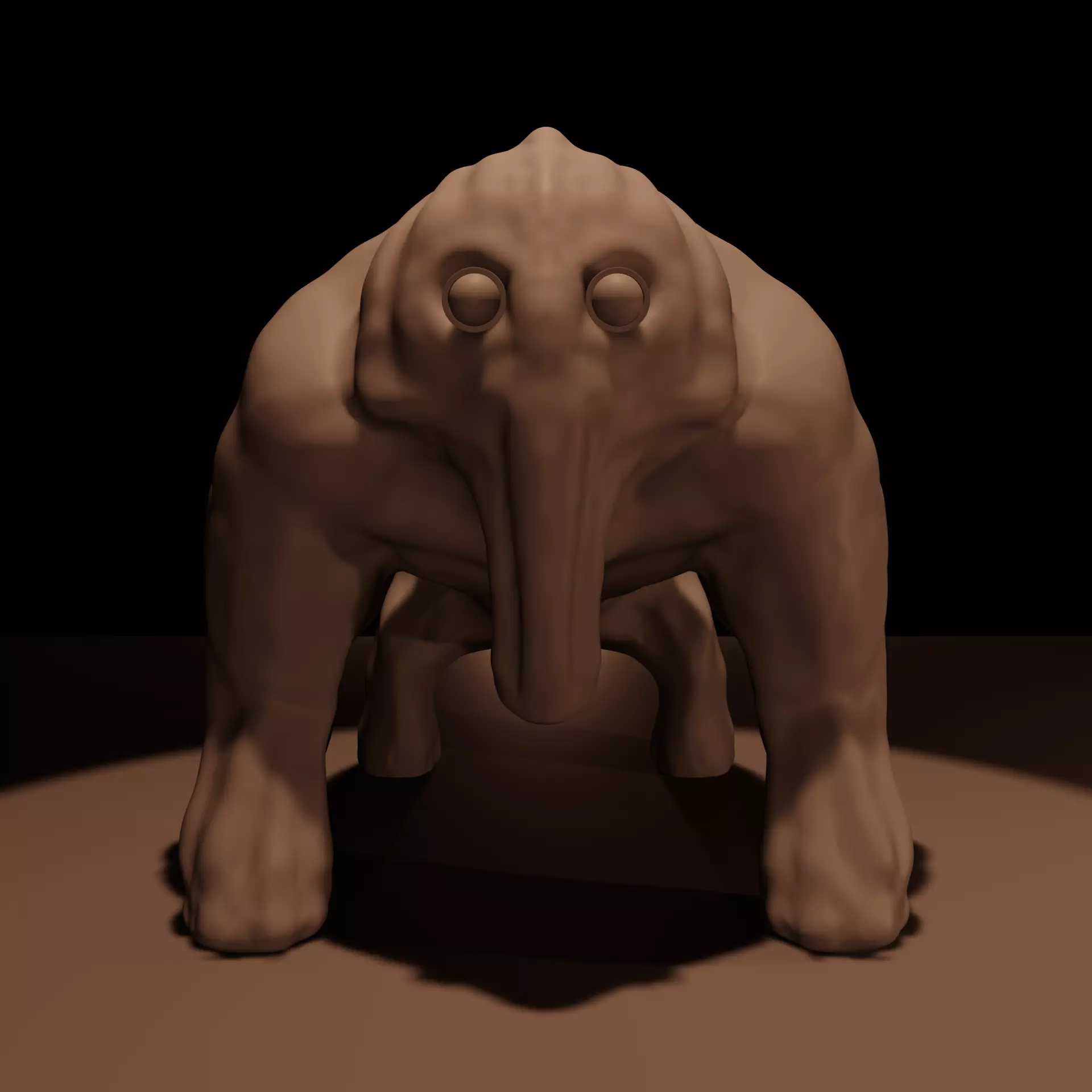 Creature base mesh - Low Mid High Poly Low-poly 3D model_0