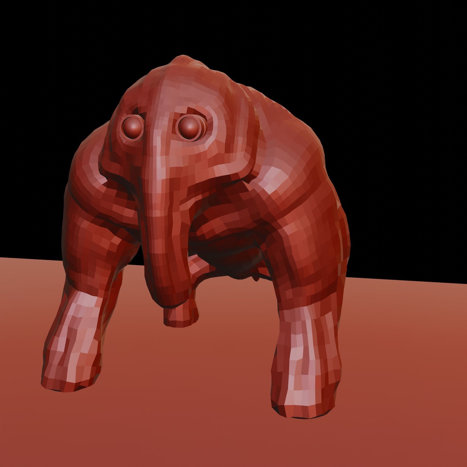 Creature base mesh - Low Mid High Poly Low-poly 3D model_6