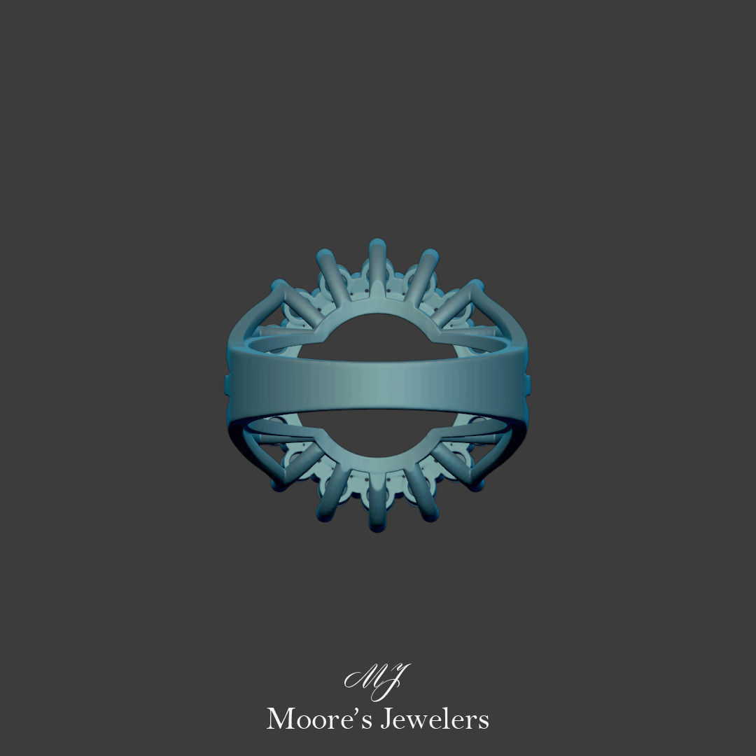 Diamond Coin Holder Ring 3d Model  3D print model_7