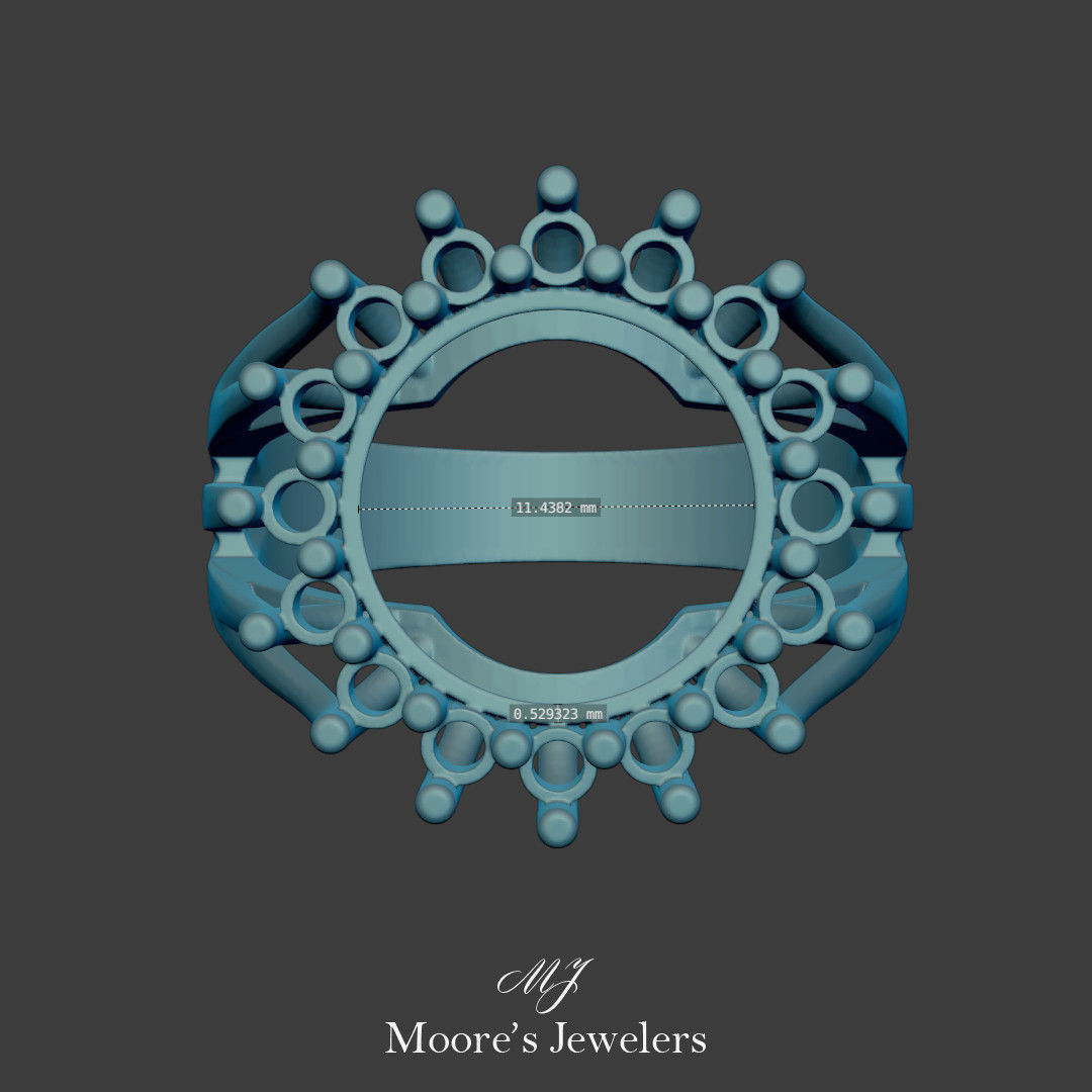 Diamond Coin Holder Ring 3d Model  3D print model_10