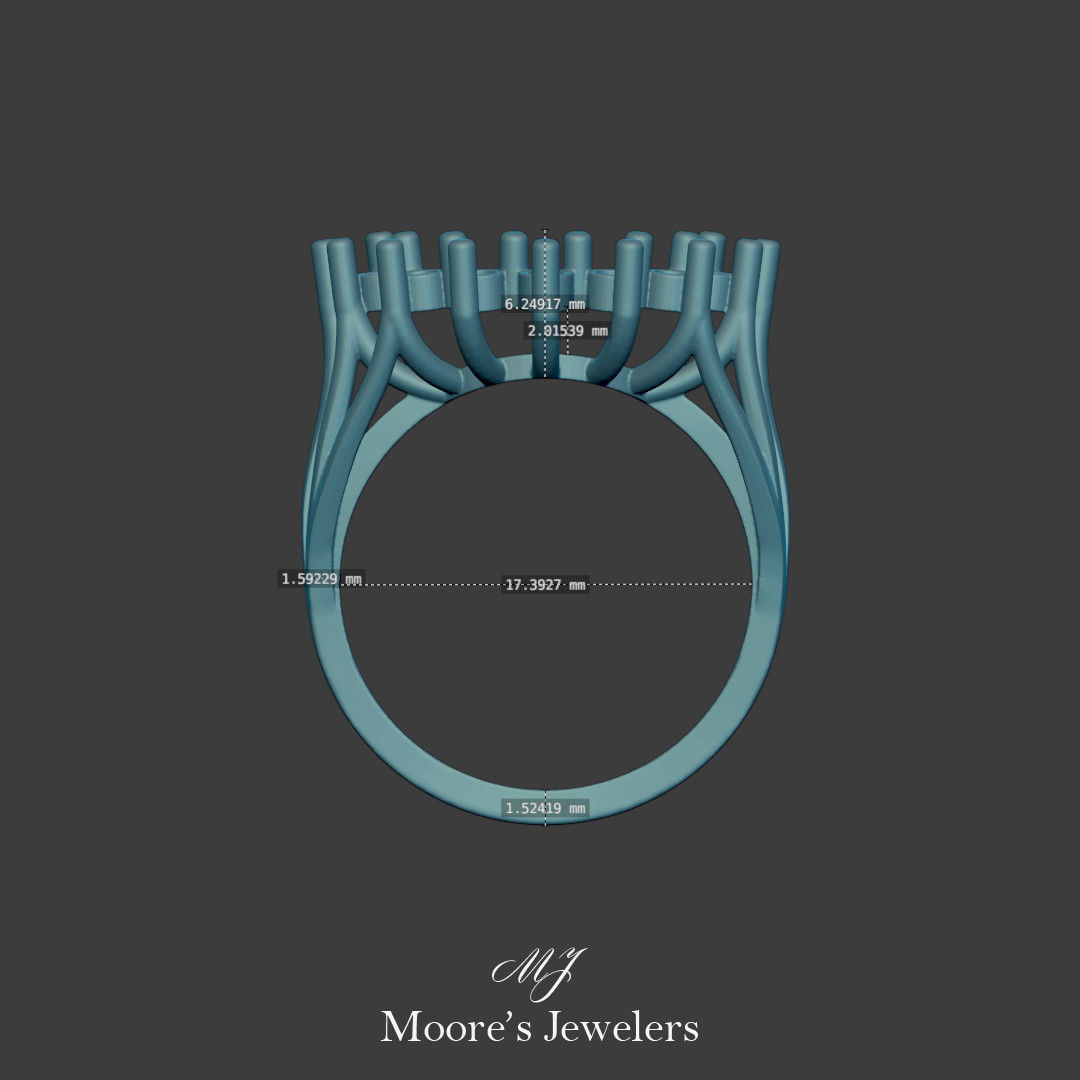 Diamond Coin Holder Ring 3d Model  3D print model_9