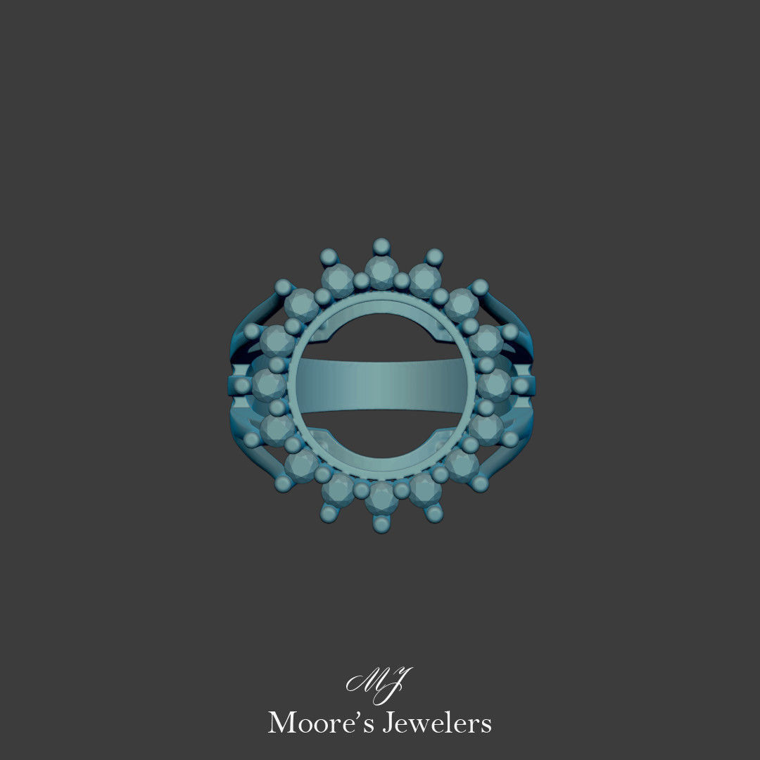 Diamond Coin Holder Ring 3d Model  3D print model_5