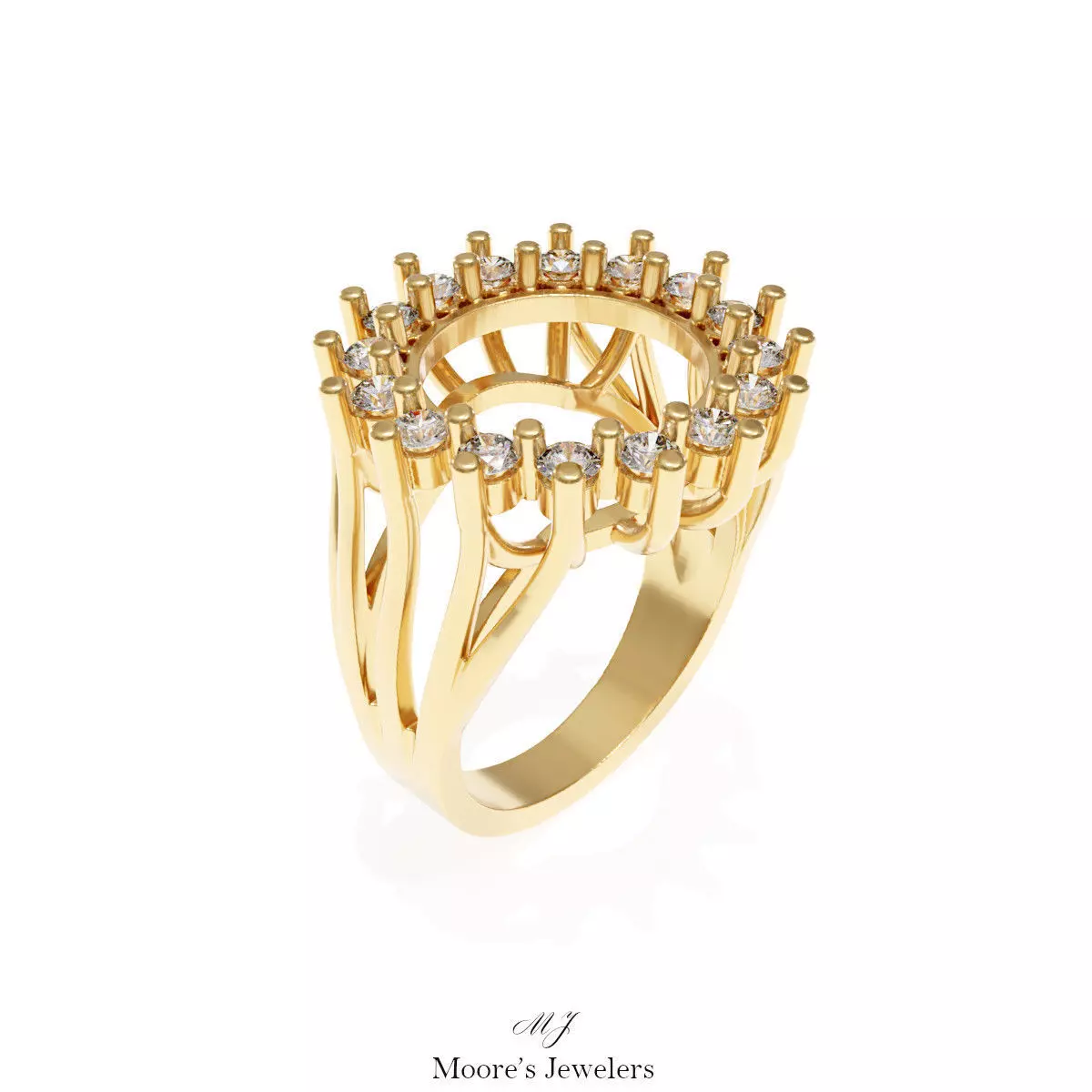 Diamond Coin Holder Ring 3d Model  3D print model_0