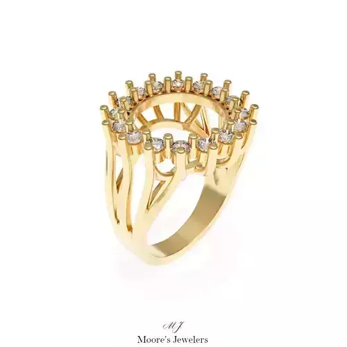 Diamond Coin Holder Ring 3d Model 