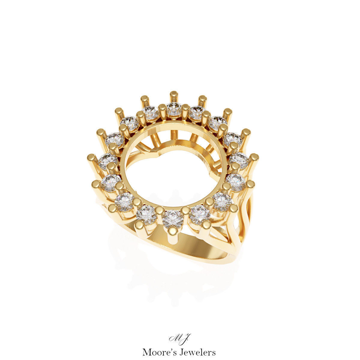 Diamond Coin Holder Ring 3d Model  3D print model_2