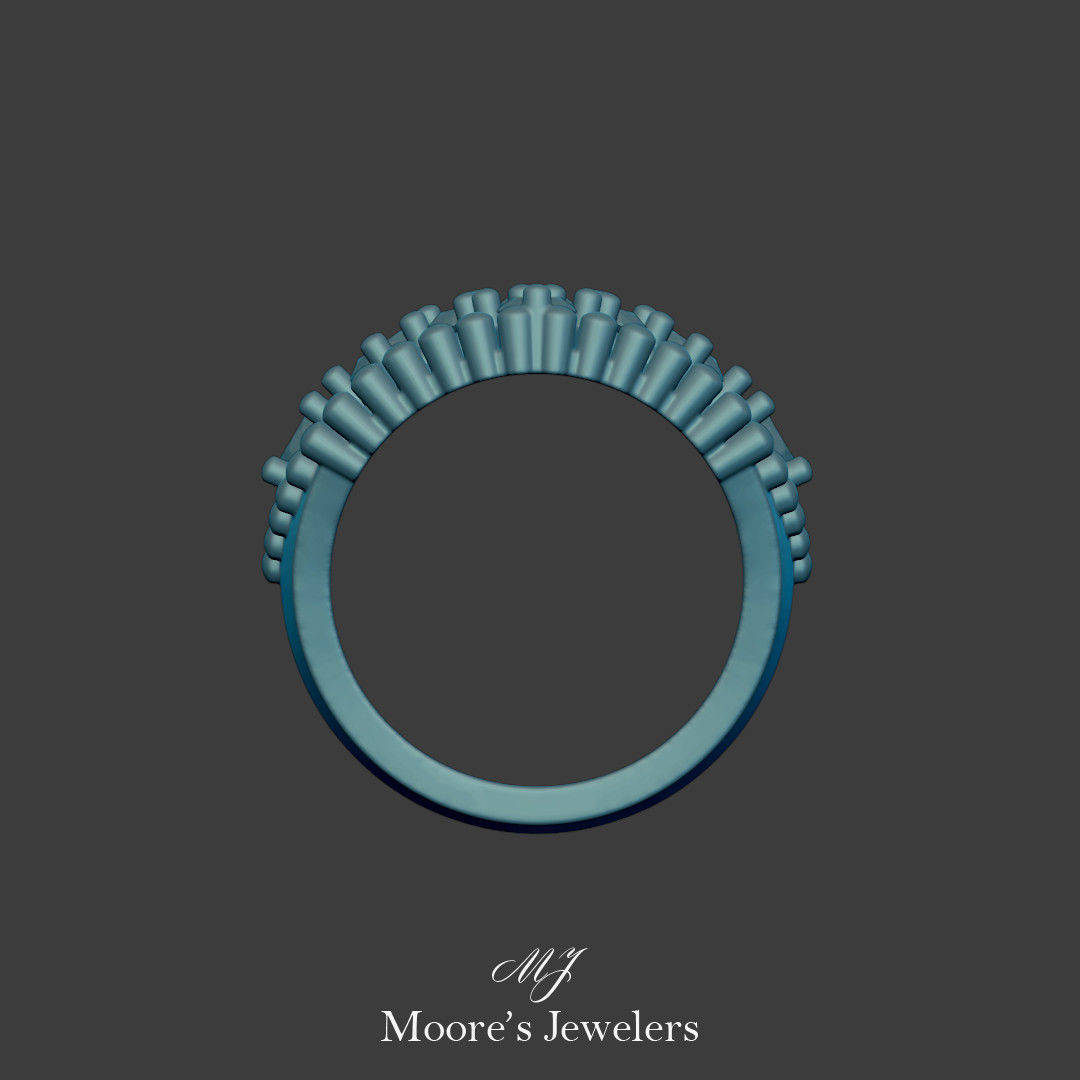 Cocktail Diamond Scroll Ring 3d Model Stl File 3D print model_6