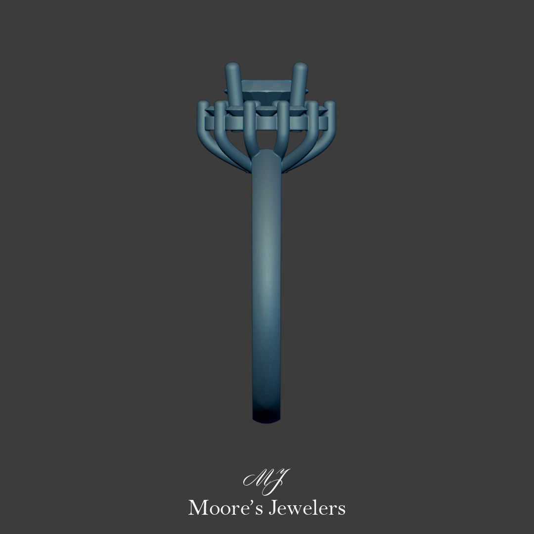 Scalloped Halo Engagement Ring 3d Model Stl File 3D print model_6