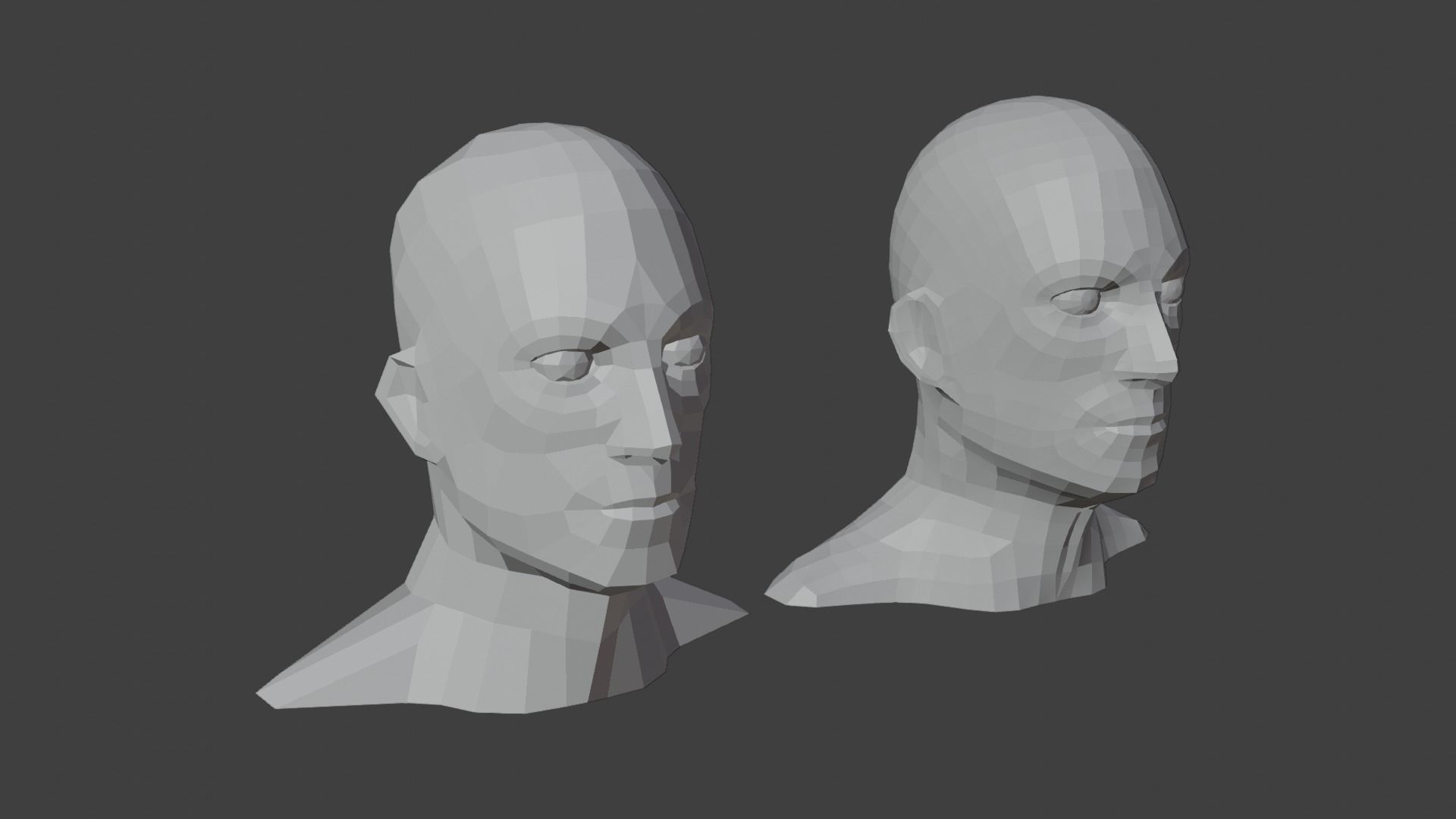 Low Poly Human Heads 3D Model Collection_37
