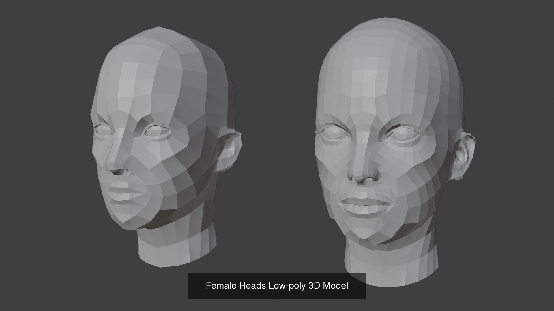 Low Poly Human Heads 3D Model Collection_5
