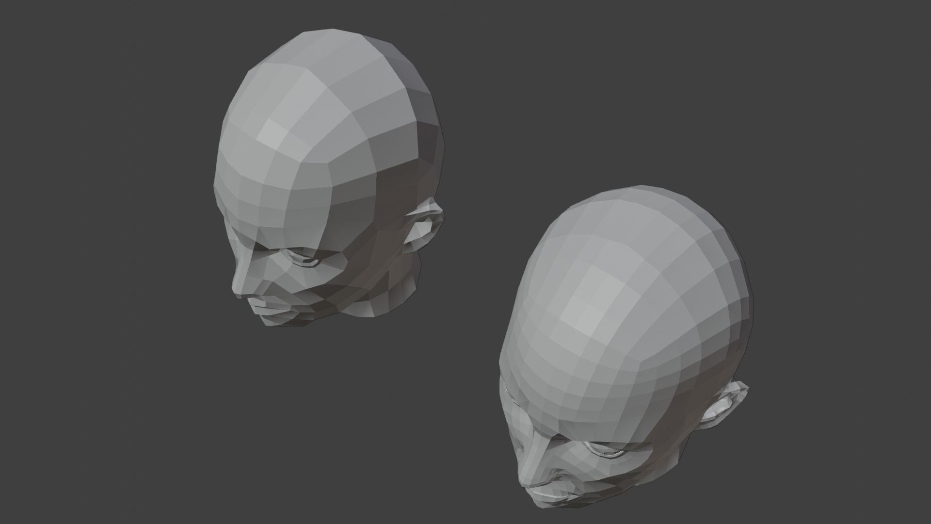 Low Poly Human Heads 3D Model Collection_9