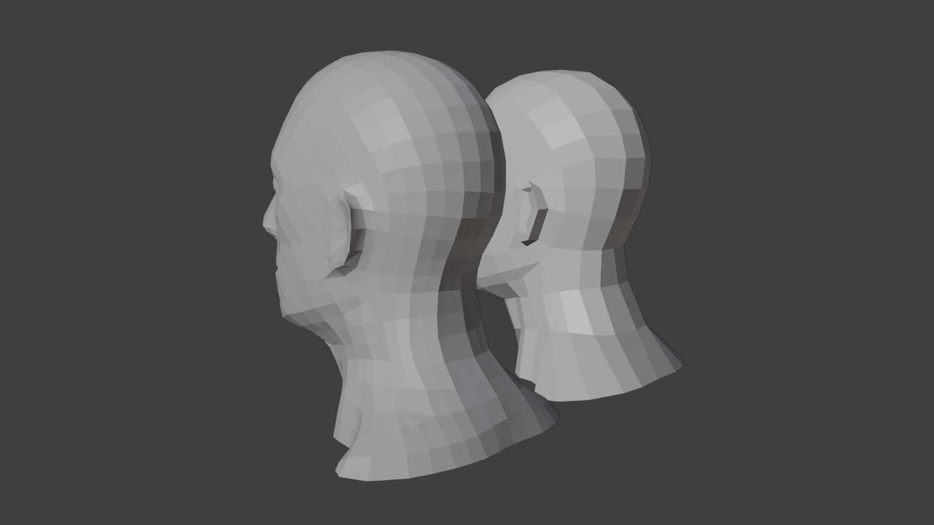 Low Poly Human Heads 3D Model Collection_29