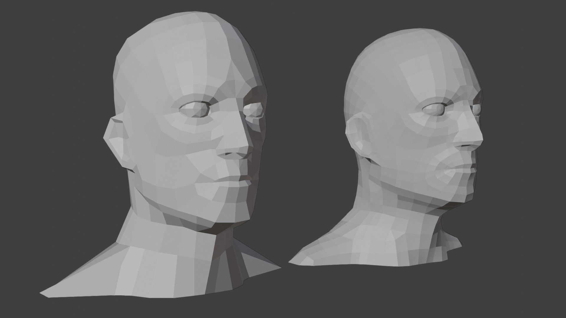 Low Poly Human Heads 3D Model Collection_44