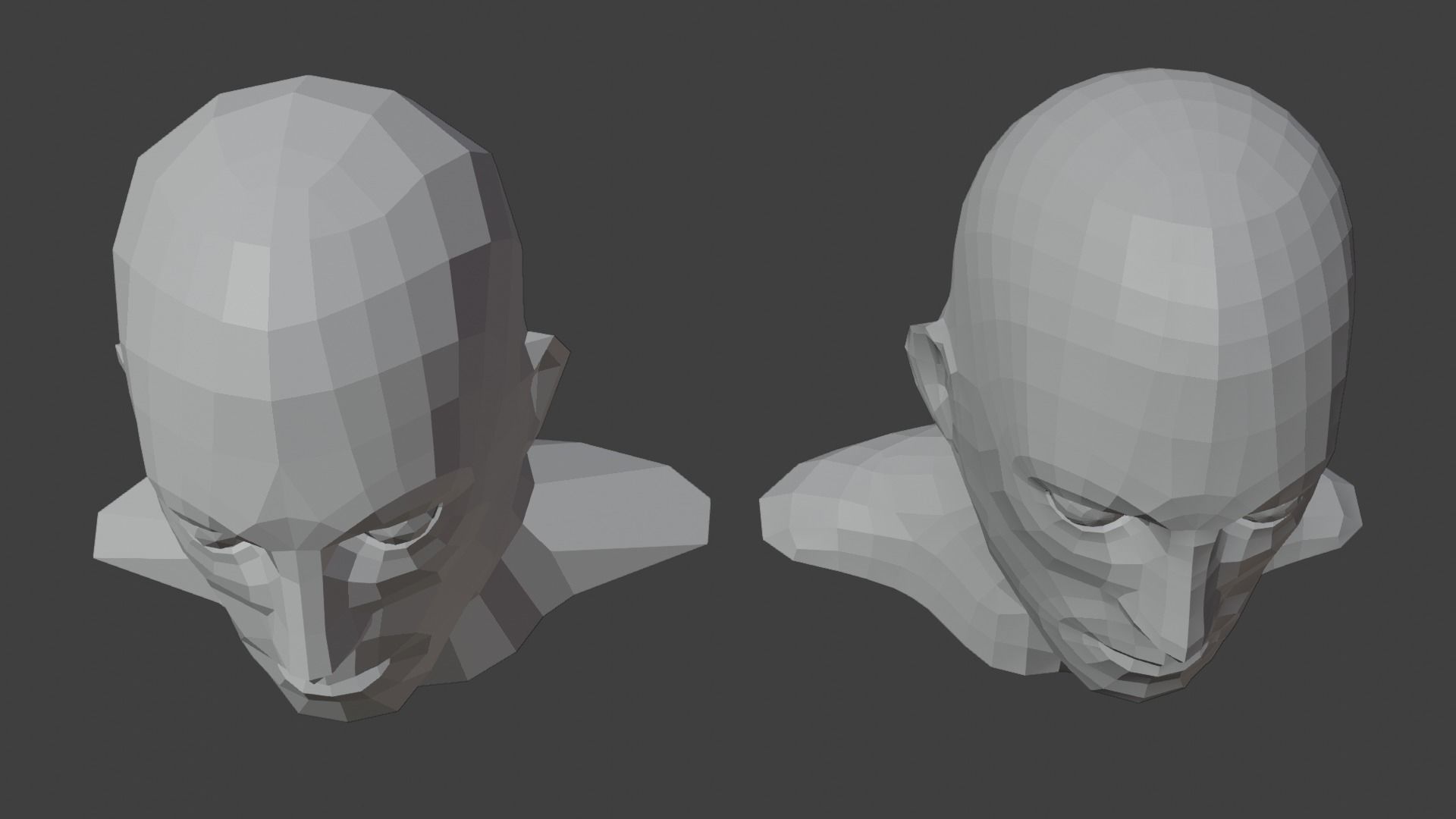 Low Poly Human Heads 3D Model Collection_42
