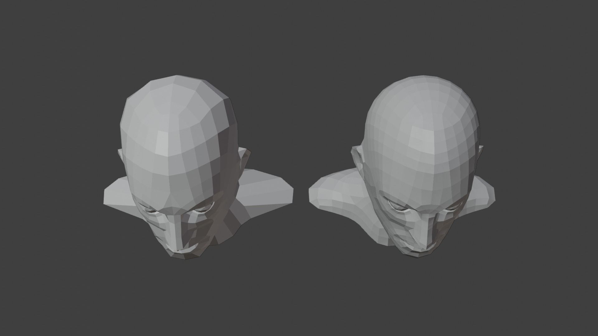 Low Poly Human Heads 3D Model Collection_31