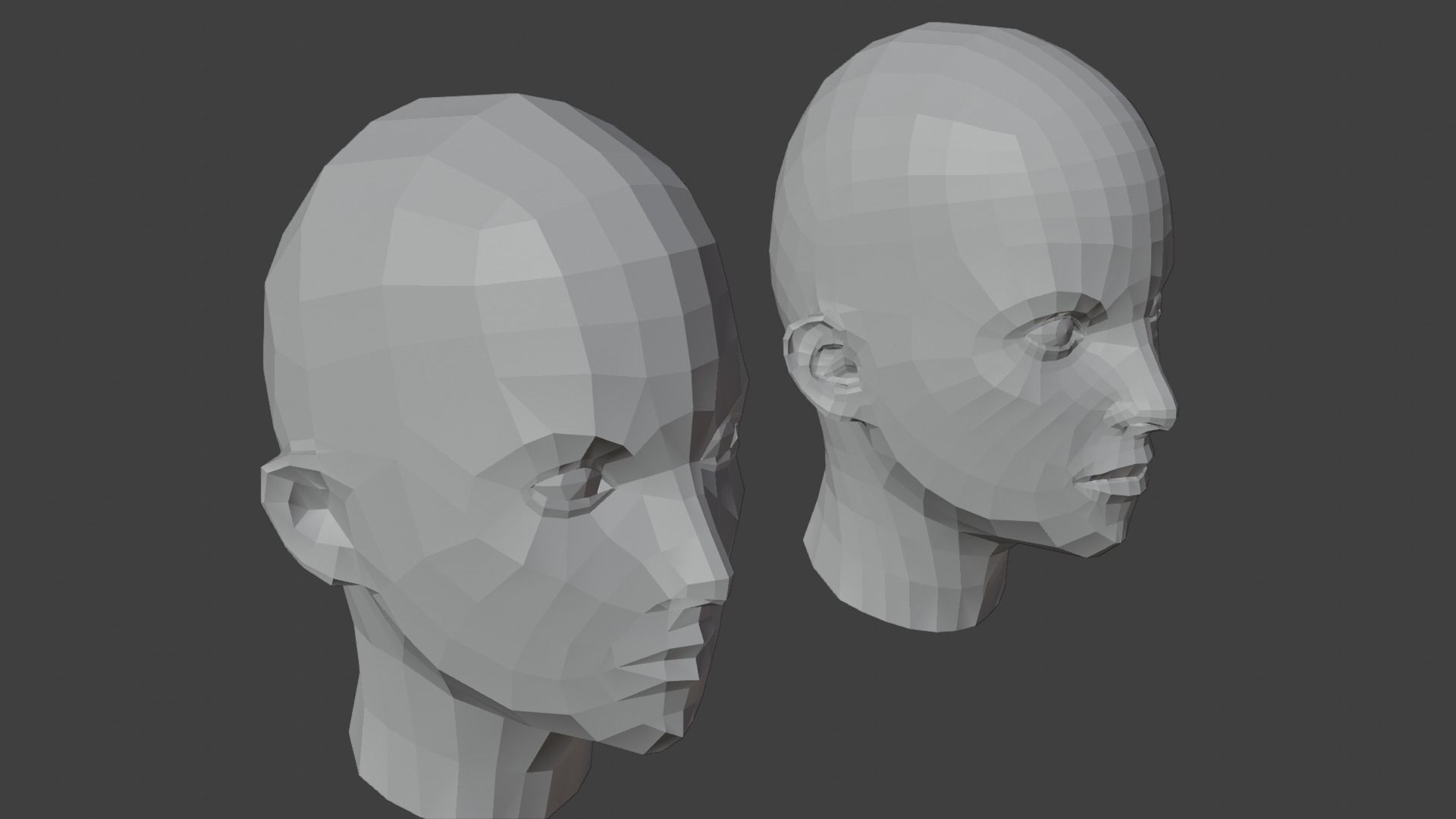 Low Poly Human Heads 3D Model Collection_16