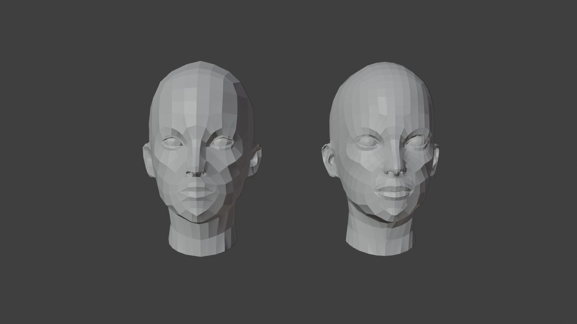 Low Poly Human Heads 3D Model Collection_12