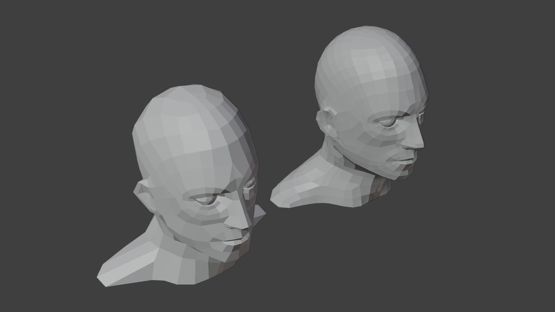 Low Poly Human Heads 3D Model Collection_27