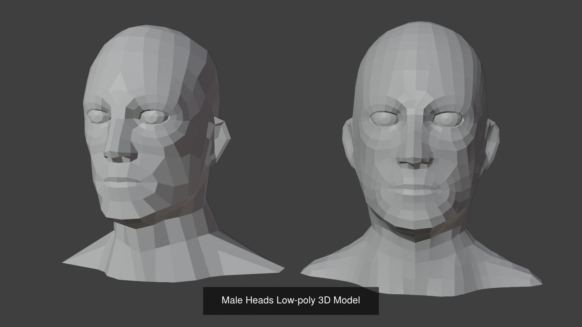 Low Poly Human Heads 3D Model Collection_7
