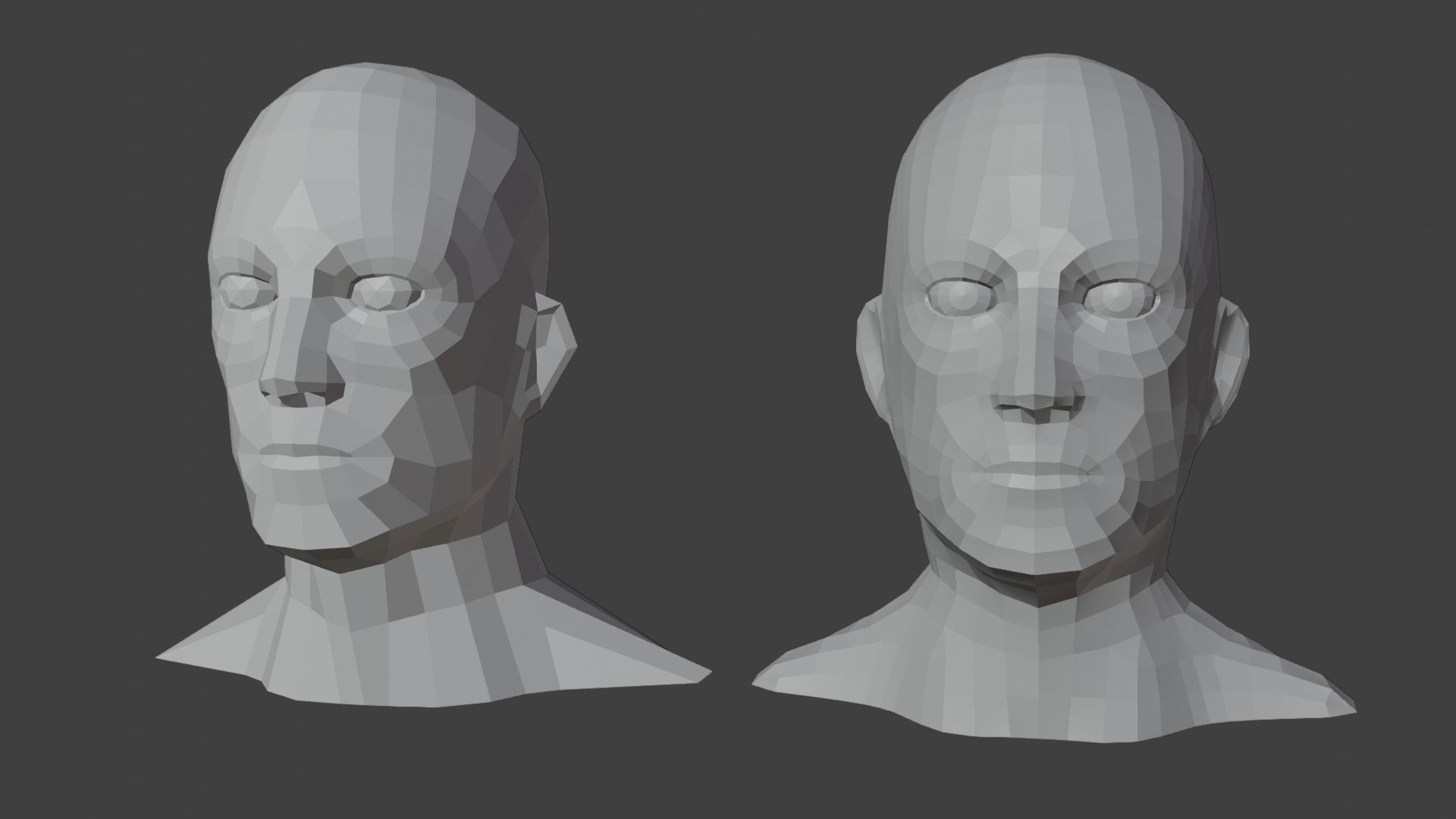 Low Poly Human Heads 3D Model Collection_39