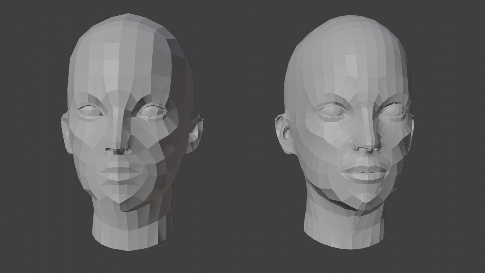 Low Poly Human Heads 3D Model Collection_20