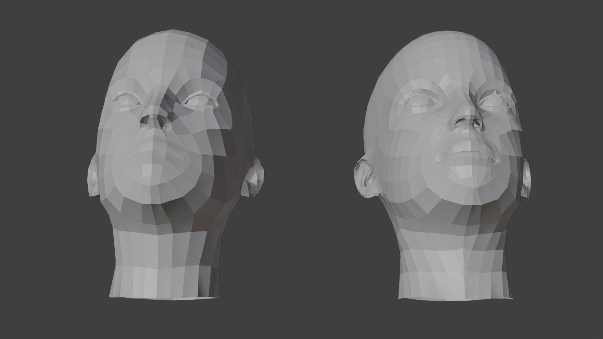 Low Poly Human Heads 3D Model Collection_11